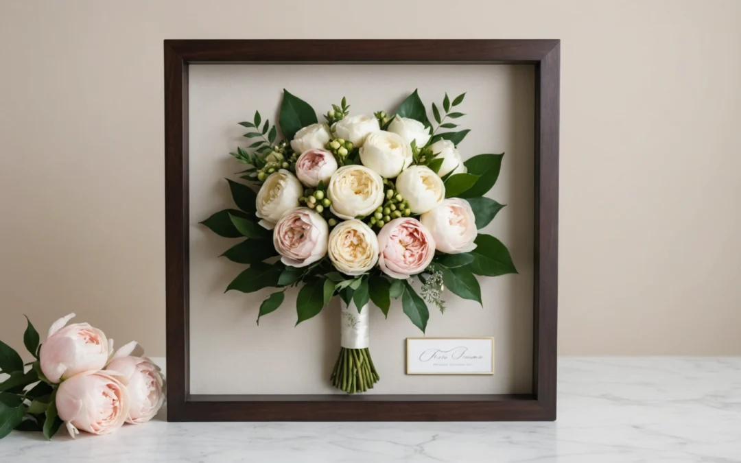 cadre bouquet de mariée