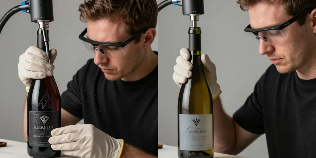 Gravure bouteille de vin : la gravure laser ou le sablage, comment choisir ?